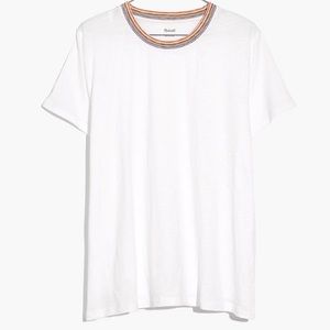 NWT Madewell Whisper Cotton Rainbow Ringer Tee